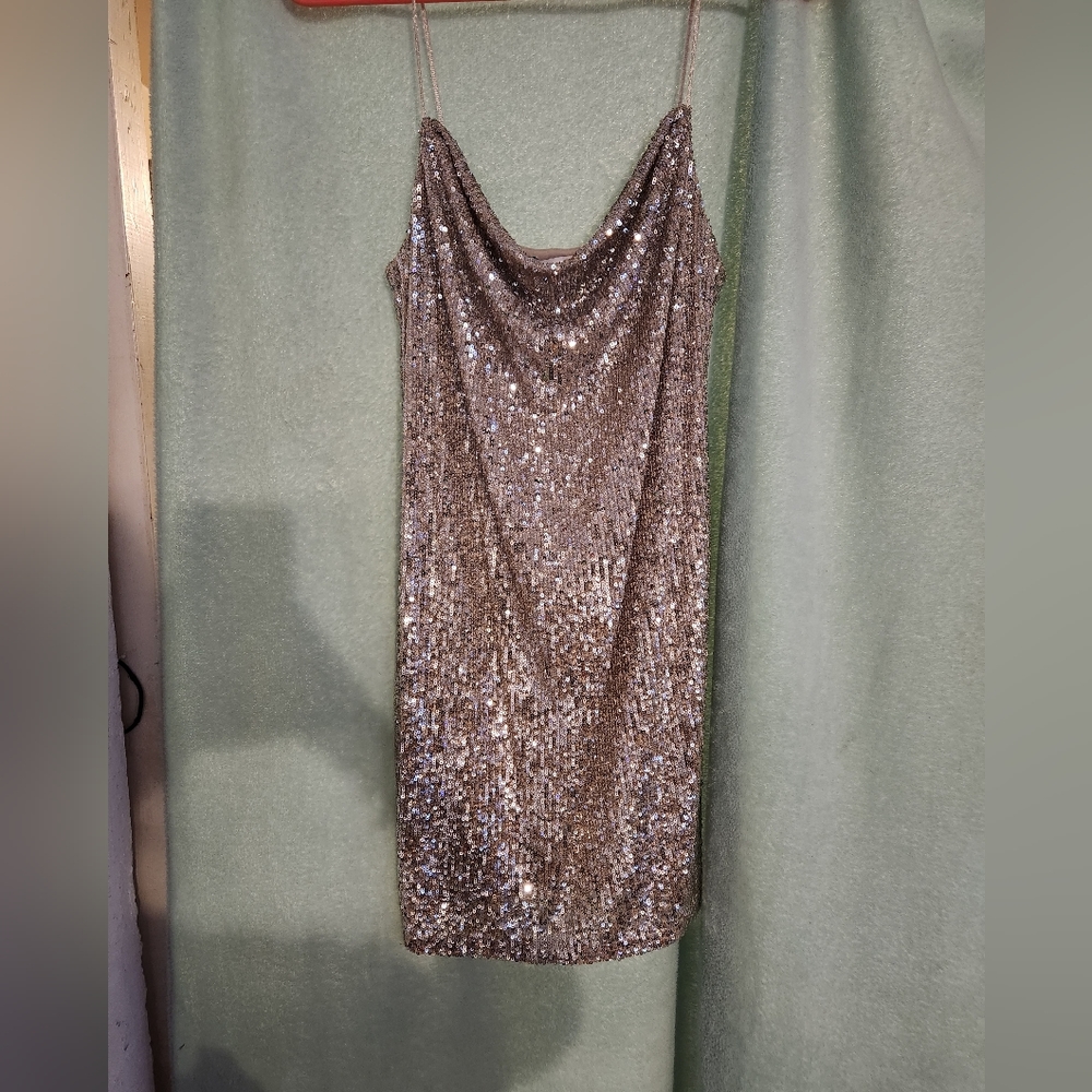 Sequin dress with straps